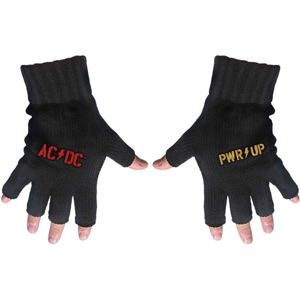 AC/DC Unisex Adult PWR-UP Logo Fingerless Gloves / Black
